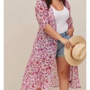 Torrid Ruched Sleeved Kimono Size 2